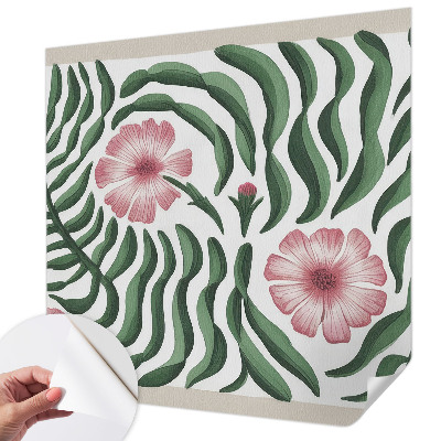 Fotomural decorativo para cabecero de cama Flores hojas
