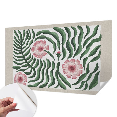 Fotomural decorativo para cabecero de cama Flores hojas