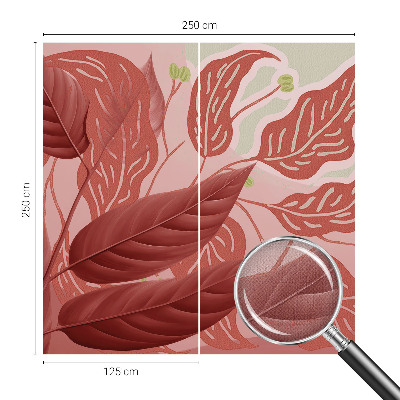 Mural de pared con estampado hermoso hojas orgánicas