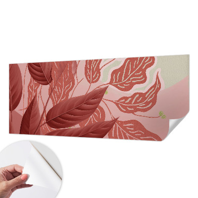 Mural de pared con estampado hermoso hojas orgánicas