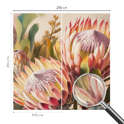 Papel mural texturado decorativo con diseño de flores de protea
