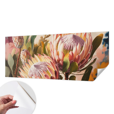 Papel mural texturado decorativo con diseño de flores de protea