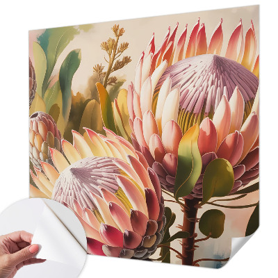 Papel mural texturado decorativo con diseño de flores de protea