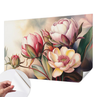Fotomural decorativo para cabecero de cama con un ramo de flores