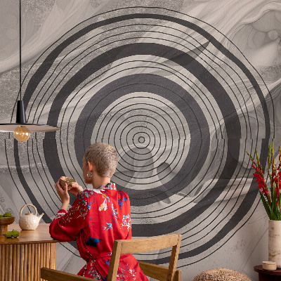Mural de pared con estampado hermoso Círculos grises