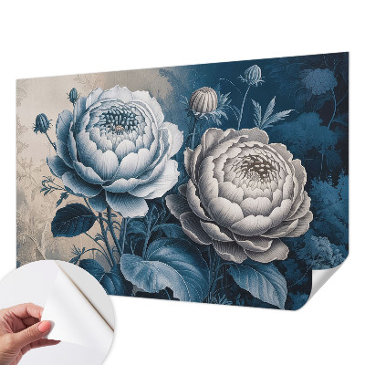 Fotomural decorativo para cabecero de cama con diseño de flores románticas
