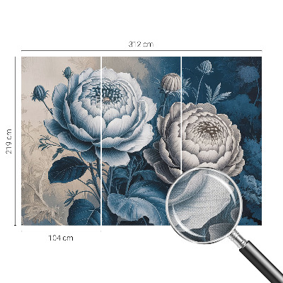 Fotomural decorativo para cabecero de cama Flores románticas