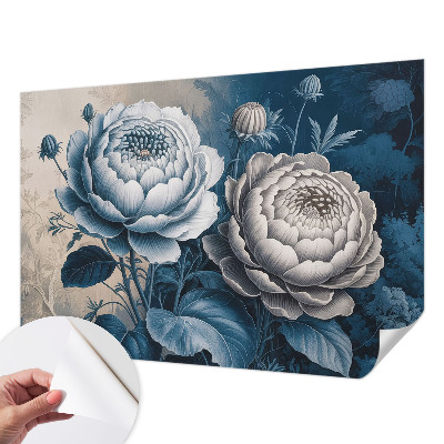 Fotomural decorativo para cabecero de cama Flores románticas