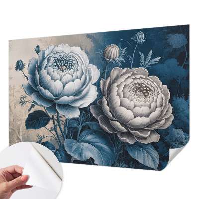 Fotomural decorativo para cabecero de cama Flores románticas