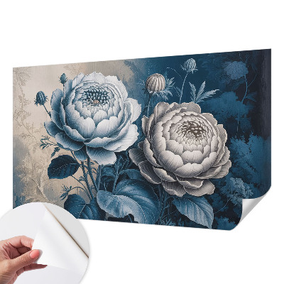 Fotomural decorativo para cabecero de cama Flores románticas