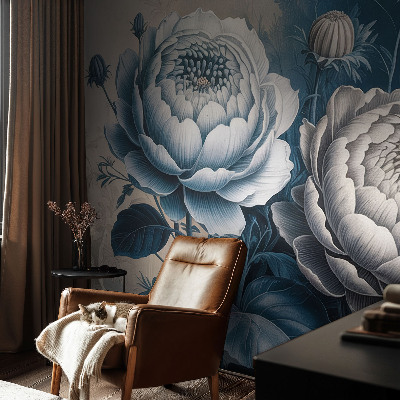 Fotomural decorativo para cabecero de cama Flores románticas