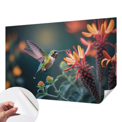 Papel mural texturado decorativo Flores de colibrí