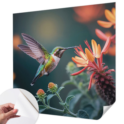 Papel mural texturado decorativo Flores de colibrí