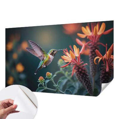 Papel mural texturado decorativo Flores de colibrí