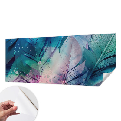 Mural de pared con estampado hermoso Plumas coloridas