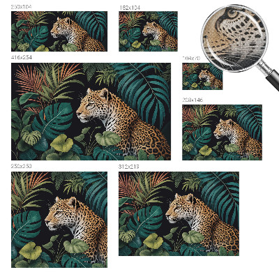 Papel mural con patrón decorativo Leopardo exótico