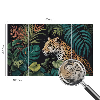 Papel mural con patrón decorativo Leopardo exótico