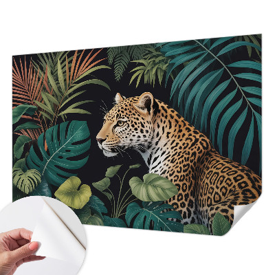 Papel mural con patrón decorativo Leopardo exótico