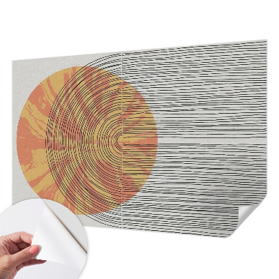 Papel mural texturado decorativo Círculo con líneas
