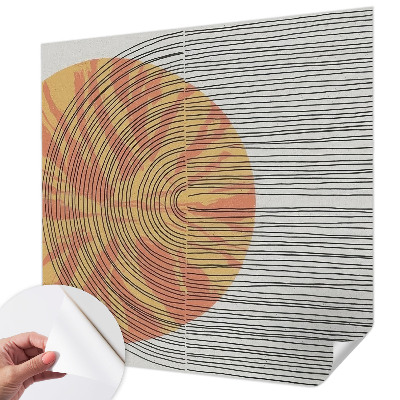 Papel mural texturado decorativo Círculo con líneas