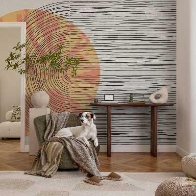 Papel mural texturado decorativo Círculo con líneas