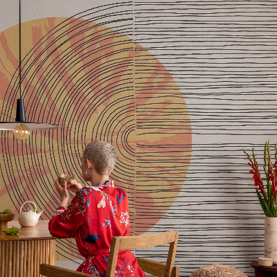Papel mural texturado decorativo Círculo con líneas