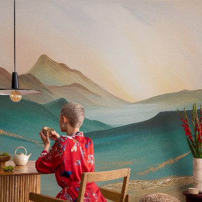 Papel mural con patrón decorativo Paisaje tranquilo