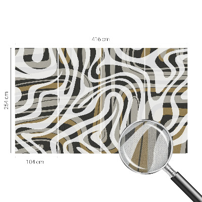 Mural de pared con estampado hermoso Líneas abstractas