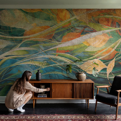 Mural de pared con estampado hermoso paisaje otoñal