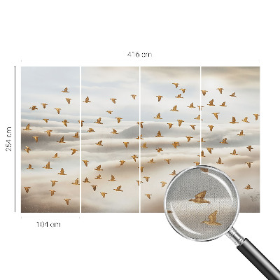 Papel mural con patrón decorativo Pájaros en vuelo