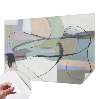 Papel mural con patrón decorativo Líneas pastel