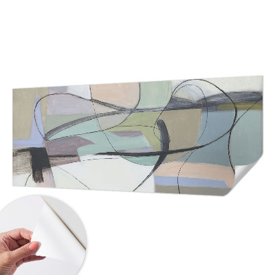 Papel mural con patrón decorativo Líneas pastel