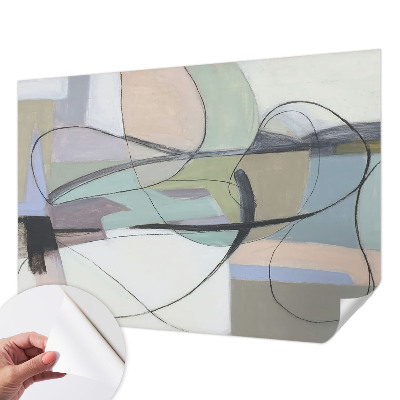 Papel mural con patrón decorativo Líneas pastel