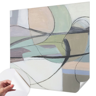 Papel mural con patrón decorativo Líneas pastel