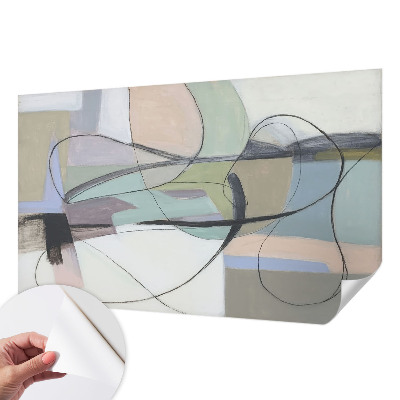 Papel mural con patrón decorativo Líneas pastel