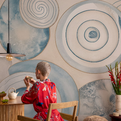 Papel mural con patrón decorativo vórtices espirales
