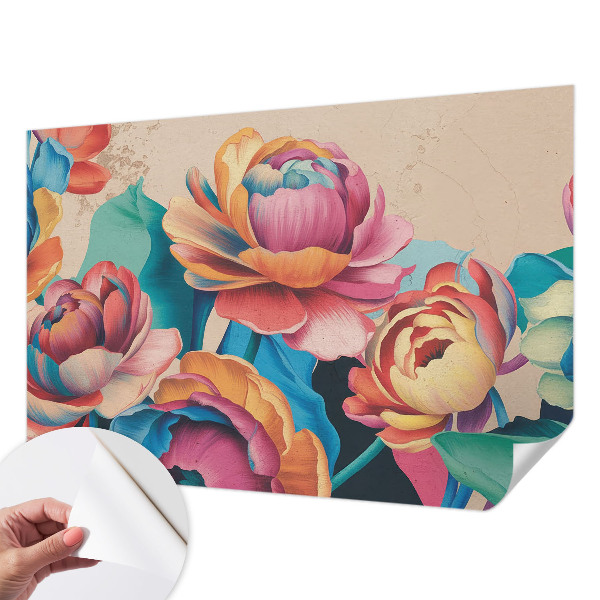 Mural de pared con estampado hermoso con motivo de armonía floral para decorar paredes