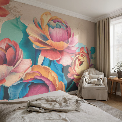 Mural de pared con estampado hermoso Armonía floral