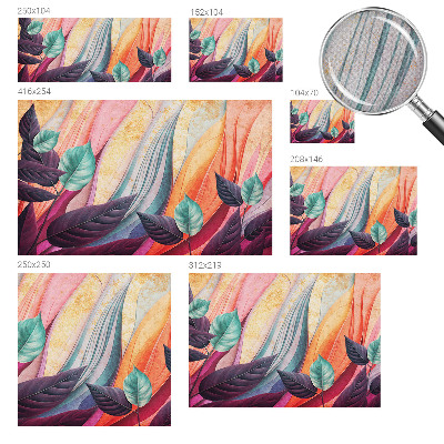 Mural de pared con estampado hermoso Hojas abstractas