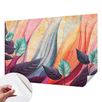 Mural de pared con estampado hermoso Hojas abstractas