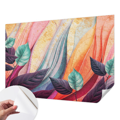 Mural de pared con estampado hermoso Hojas abstractas