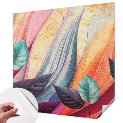 Mural de pared con estampado hermoso Hojas abstractas