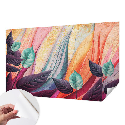 Mural de pared con estampado hermoso Hojas abstractas
