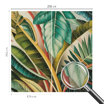 Papel mural con patrón decorativo Hojas exóticas