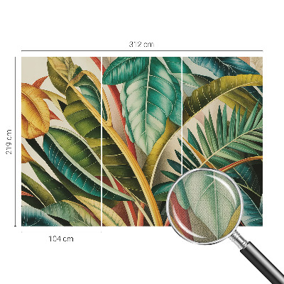 Papel mural con patrón decorativo Hojas exóticas