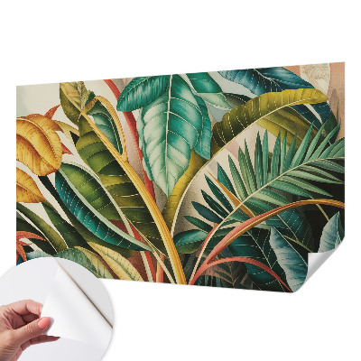 Papel mural con patrón decorativo Hojas exóticas