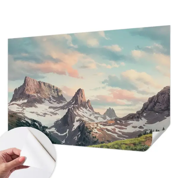 Mural de pared con estampado hermoso con un panorama de montaña