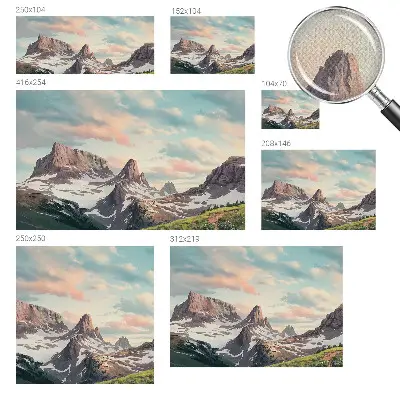 Mural de pared con estampado hermoso con un panorama de montaña