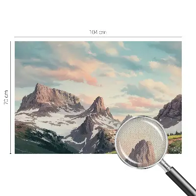 Mural de pared con estampado hermoso con un panorama de montaña