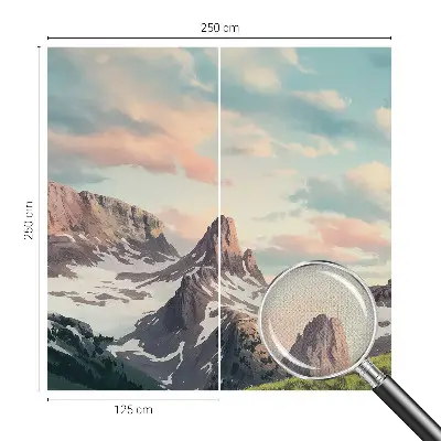 Mural de pared con estampado hermoso con un panorama de montaña